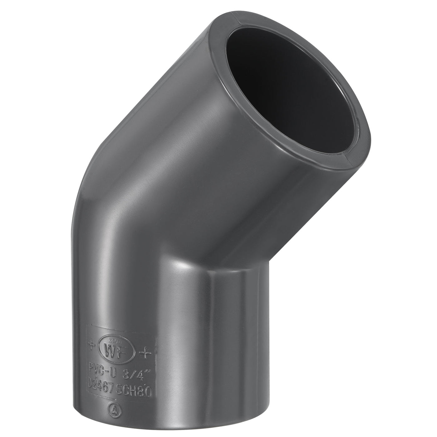 Harfington UPVC Pipe Fitting Elbow Schedule 80 3/4" Socket, 45 Degree Adapter Connector, Gray