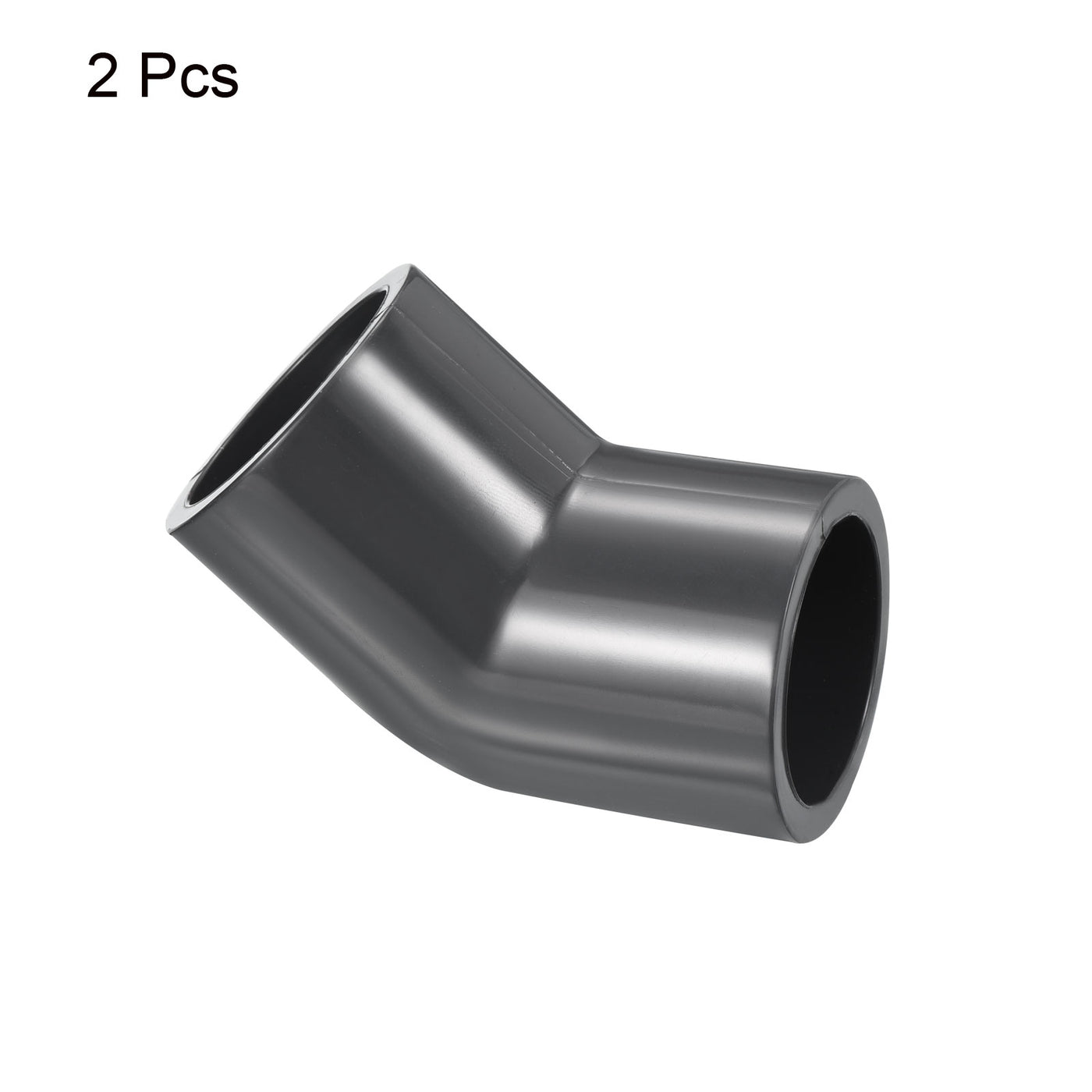 Harfington UPVC Pipe Fitting Elbow Schedule 80 1" Socket, 2 Pack 45 Degree Adapter Connector, Gray