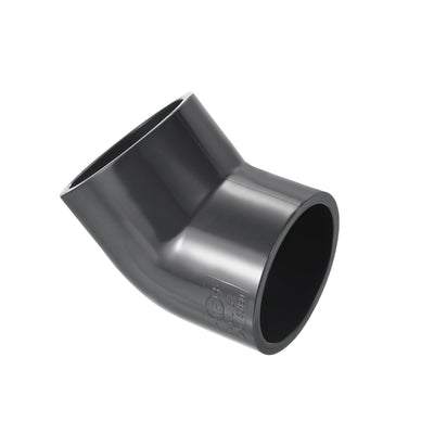 Harfington UPVC Pipe Fitting Elbow Schedule 80 3" Socket, 45 Degree Adapter Connector, Gray