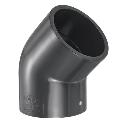 Harfington UPVC Pipe Fitting Elbow Schedule 80 3" Socket, 45 Degree Adapter Connector, Gray