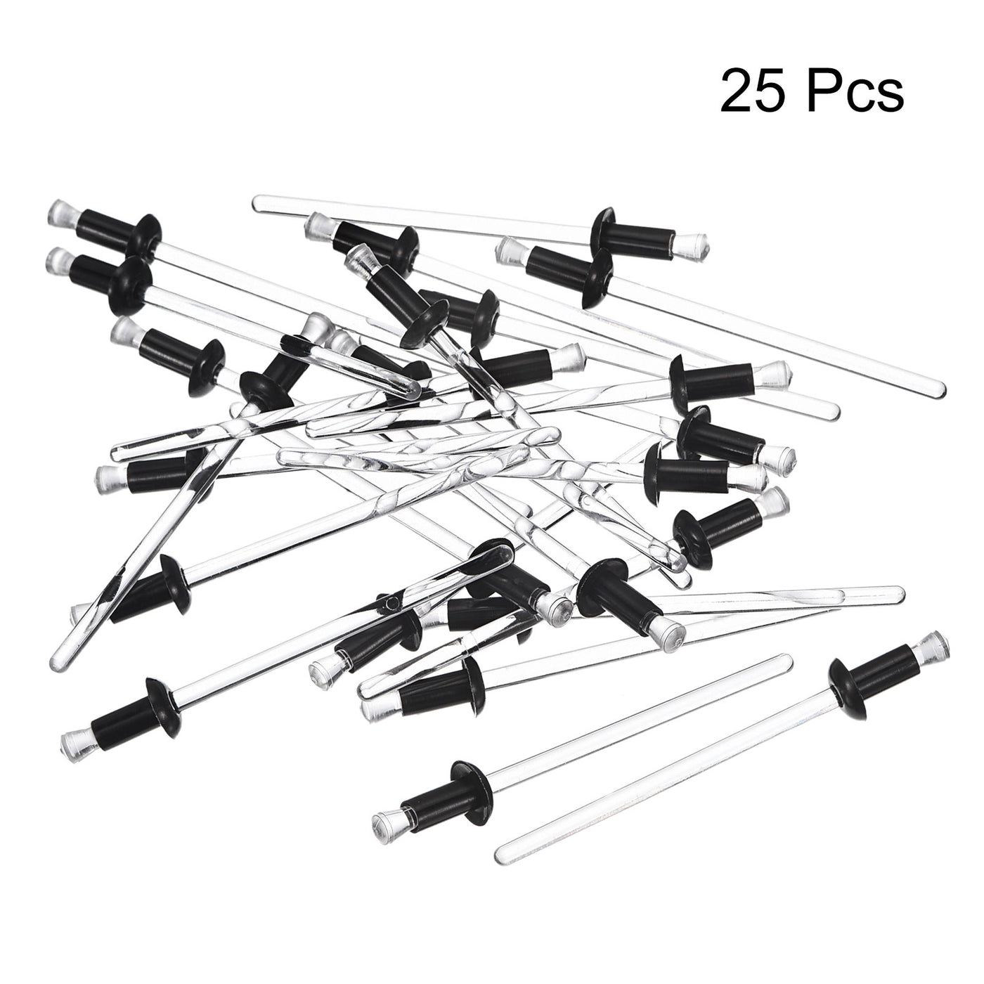 uxcell Uxcell 3.2mm x 6.4mm Nylon Blind Rivets for PC Board Bumper Trim Retainer, Black 25Pcs