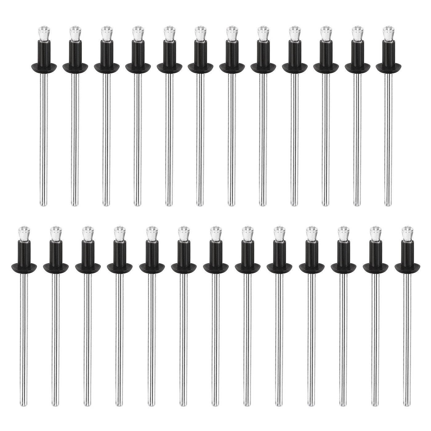 uxcell Uxcell 3.2mm x 6.4mm Nylon Blind Rivets for PC Board Bumper Trim Retainer, Black 25Pcs
