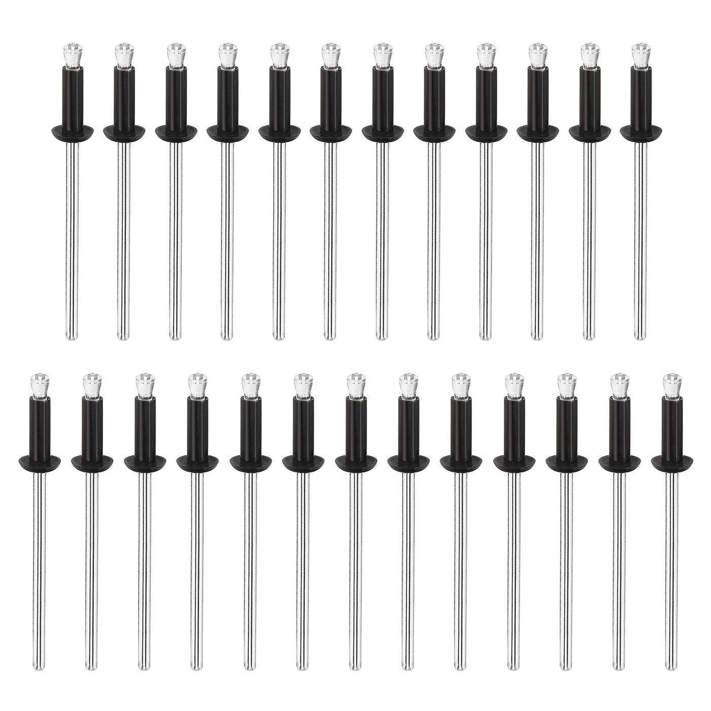 uxcell Uxcell 3.2mm x 9.6mm Nylon Blind Rivets for PC Board Bumper Trim Retainer, Black 50Pcs