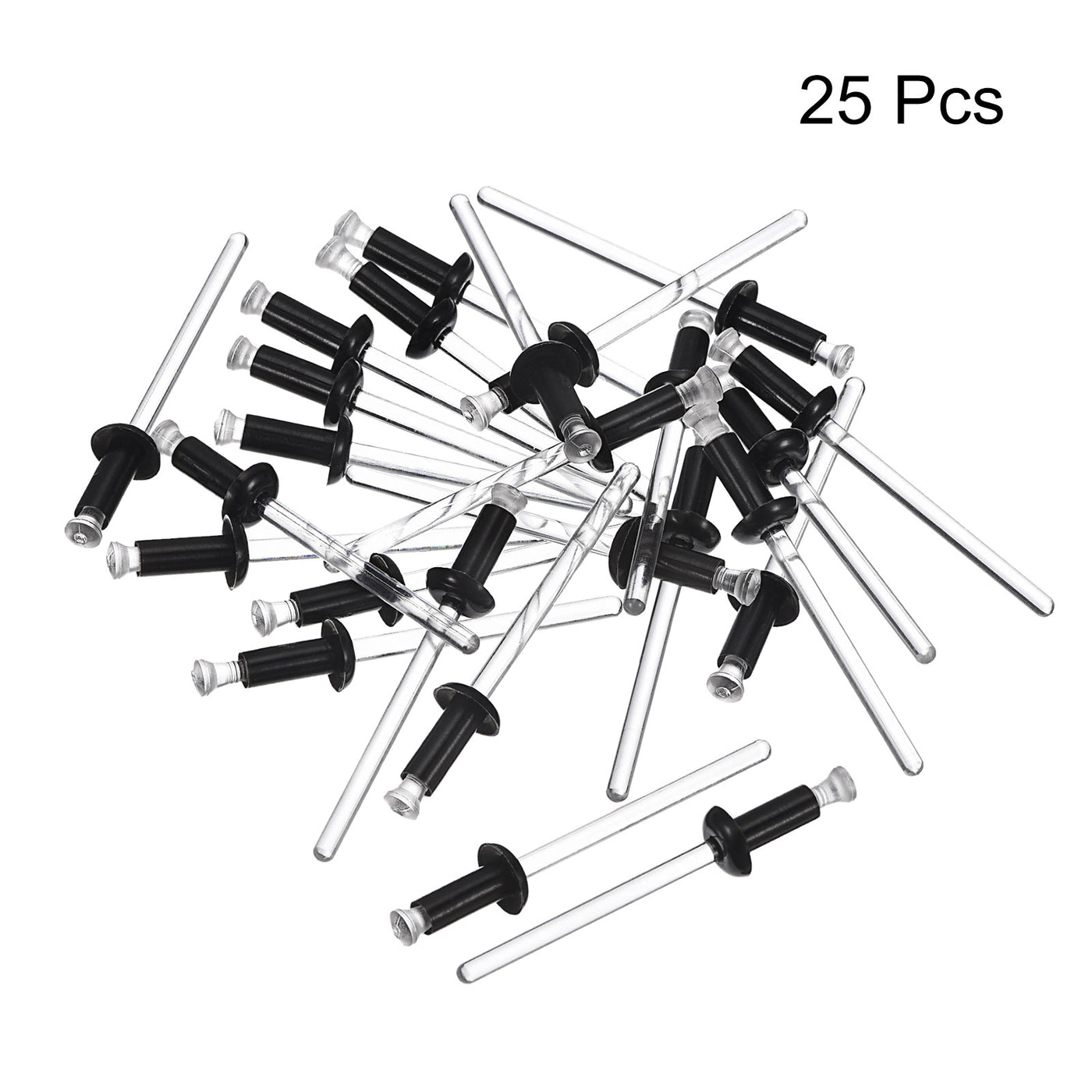 uxcell Uxcell 4mm x 9.6mm Nylon Blind Rivets for PC Board Bumper Trim Retainer, Black 25Pcs
