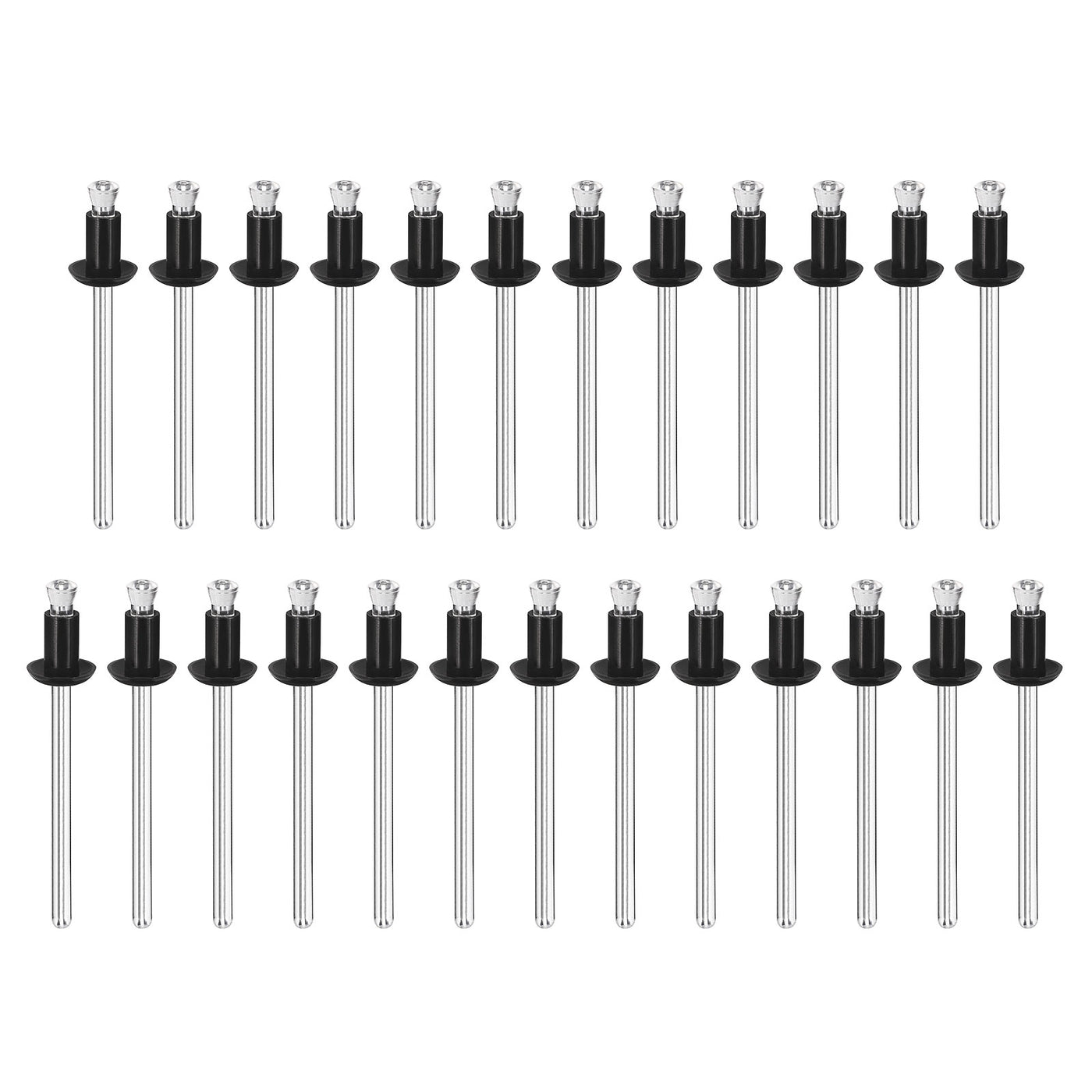 uxcell Uxcell 4.8mm x 8mm Nylon Blind Rivets for PC Board Bumper Trim Retainer, Black 50Pcs