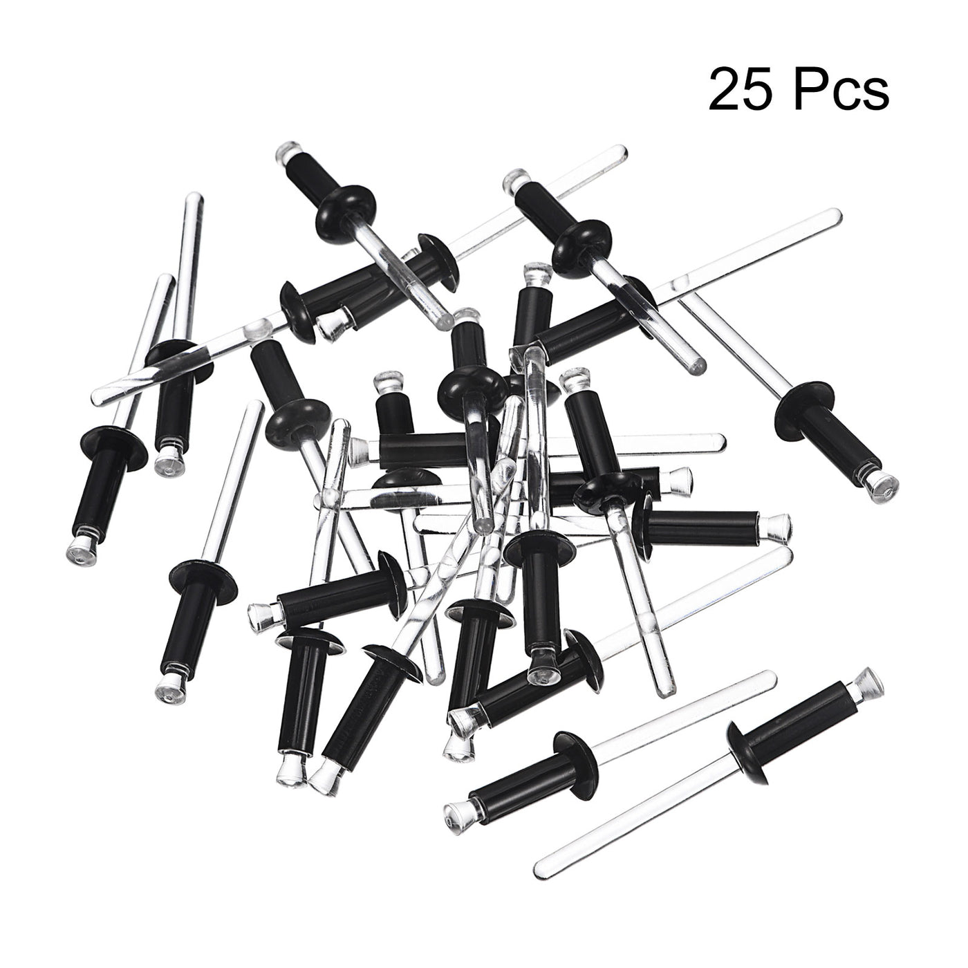 uxcell Uxcell 4.8mm x 14.4mm Nylon Blind Rivets for PC Board Bumper Trim Retainer, Black 25Pcs