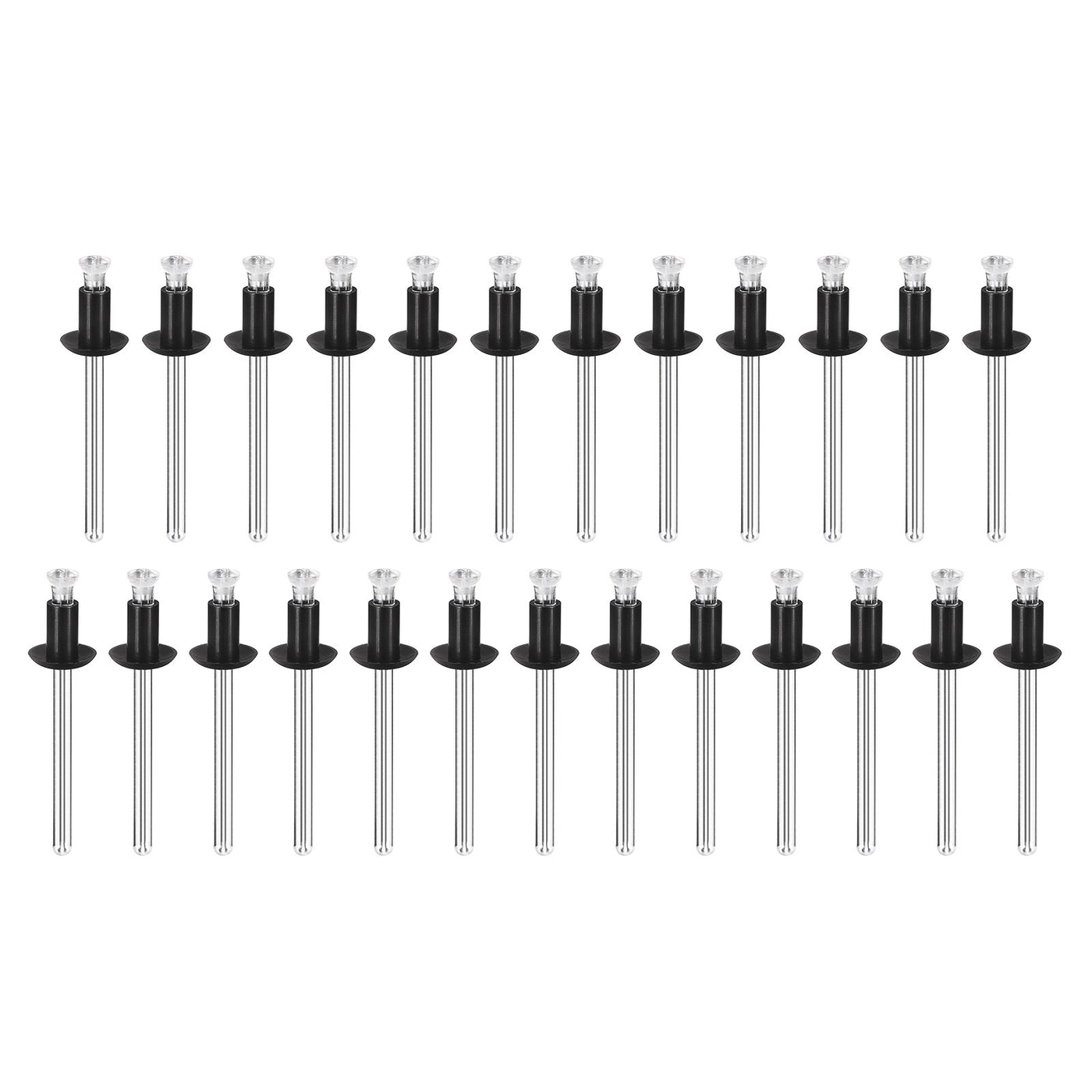 uxcell Uxcell 5.6mm x 9.6mm Nylon Blind Rivets for PC Board Bumper Trim Retainer, Black 25Pcs