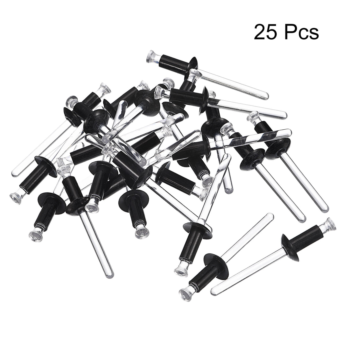 uxcell Uxcell 5.6mm x 12.7mm Nylon Blind Rivets for PC Board Bumper Trim Retainer, Black 25Pcs