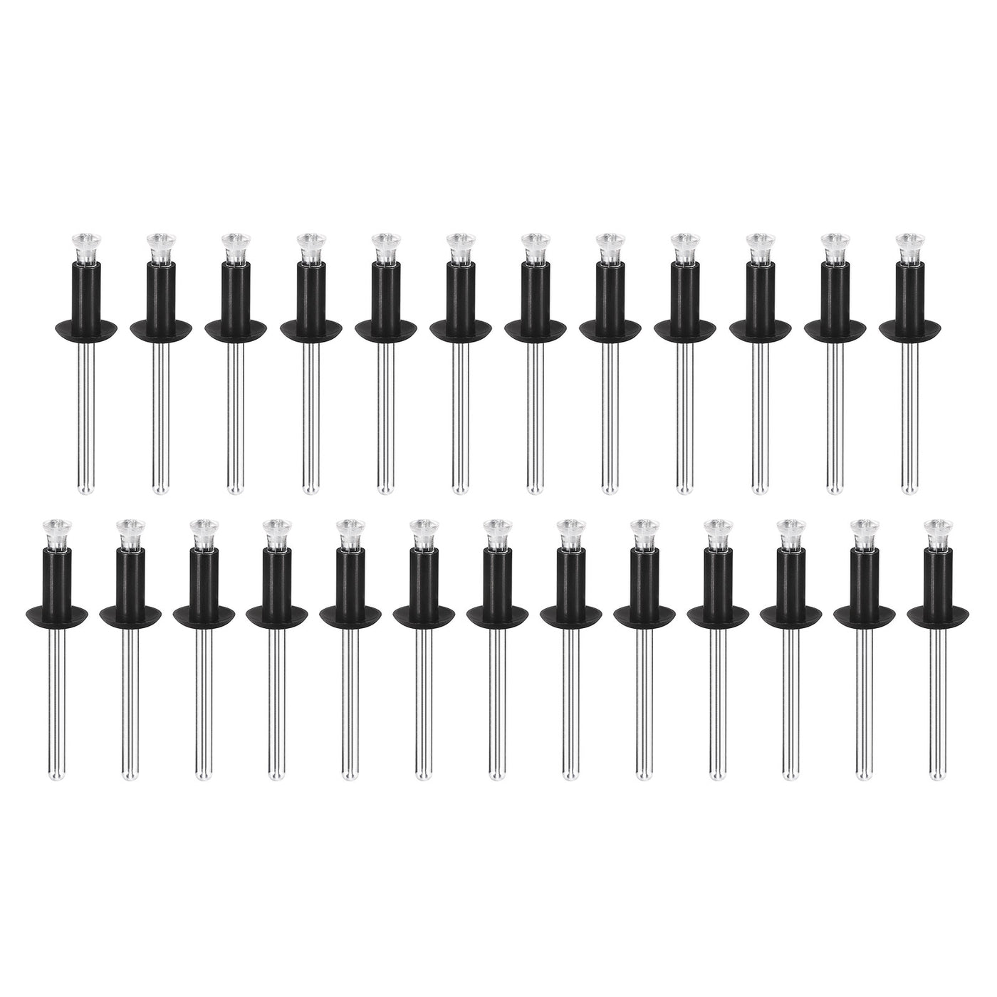 uxcell Uxcell 5.6mm x 12.7mm Nylon Blind Rivets for PC Board Bumper Trim Retainer, Black 25Pcs