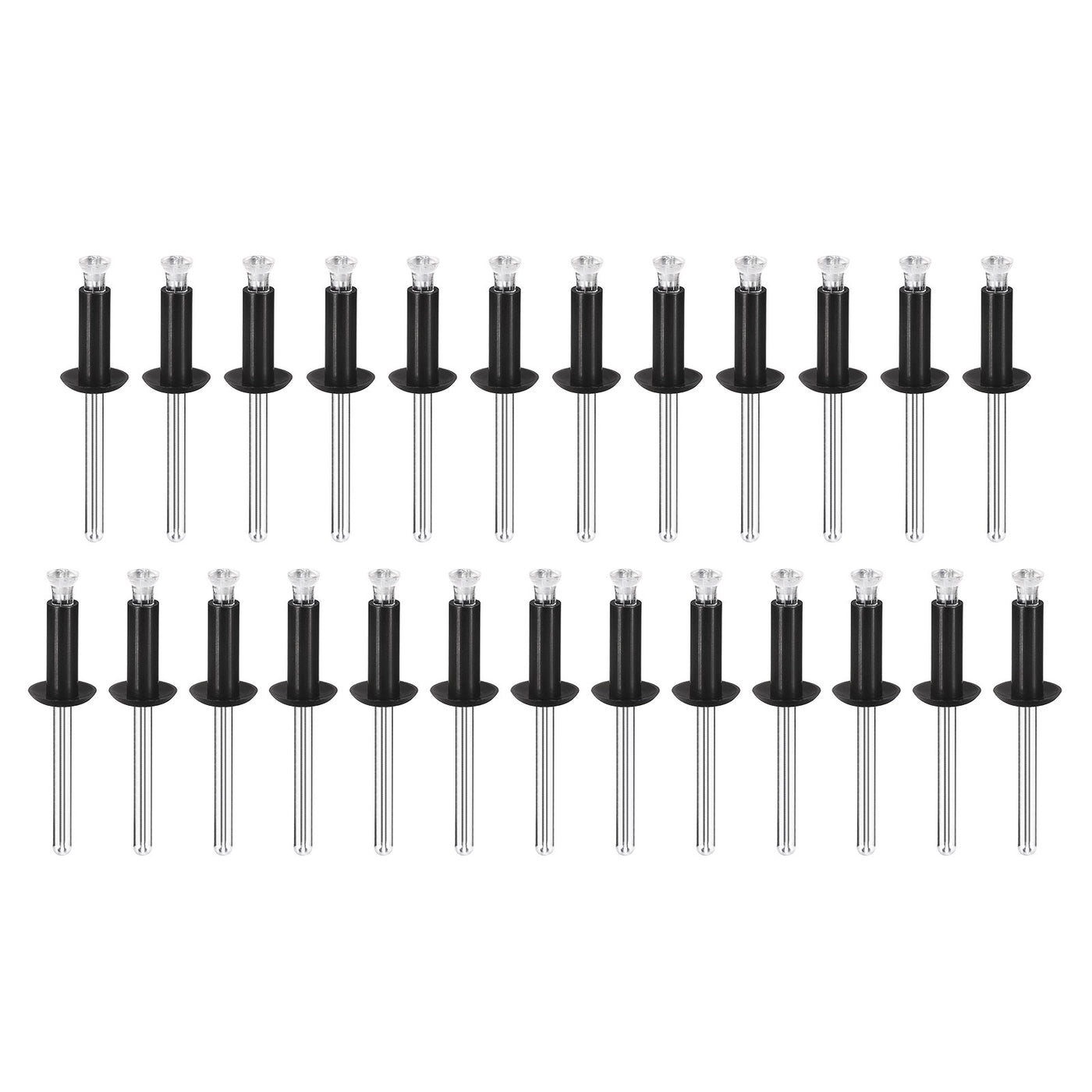 uxcell Uxcell 5.6mm x 15.9mm Nylon Blind Rivets for PC Board Bumper Trim Retainer, Black 50Pcs