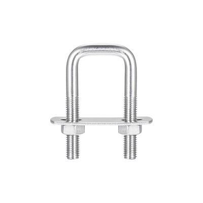 Harfington Uxcell Square U-Bolts, 2 Sets 32mm Inner Width 60mm Length M8 with Nuts and Plates