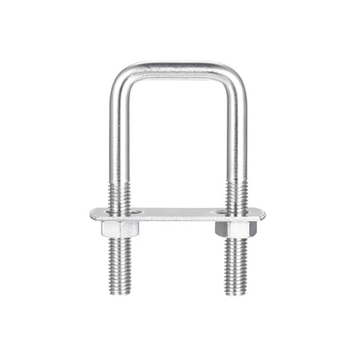 Harfington Uxcell Square U-Bolts, 2 Sets 32mm Inner Width 75mm Length M8 with Nuts and Plates