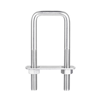 Harfington Uxcell Square U-Bolts, 2 Sets 32mm Inner Width 100mm Length M8 with Nuts and Plates