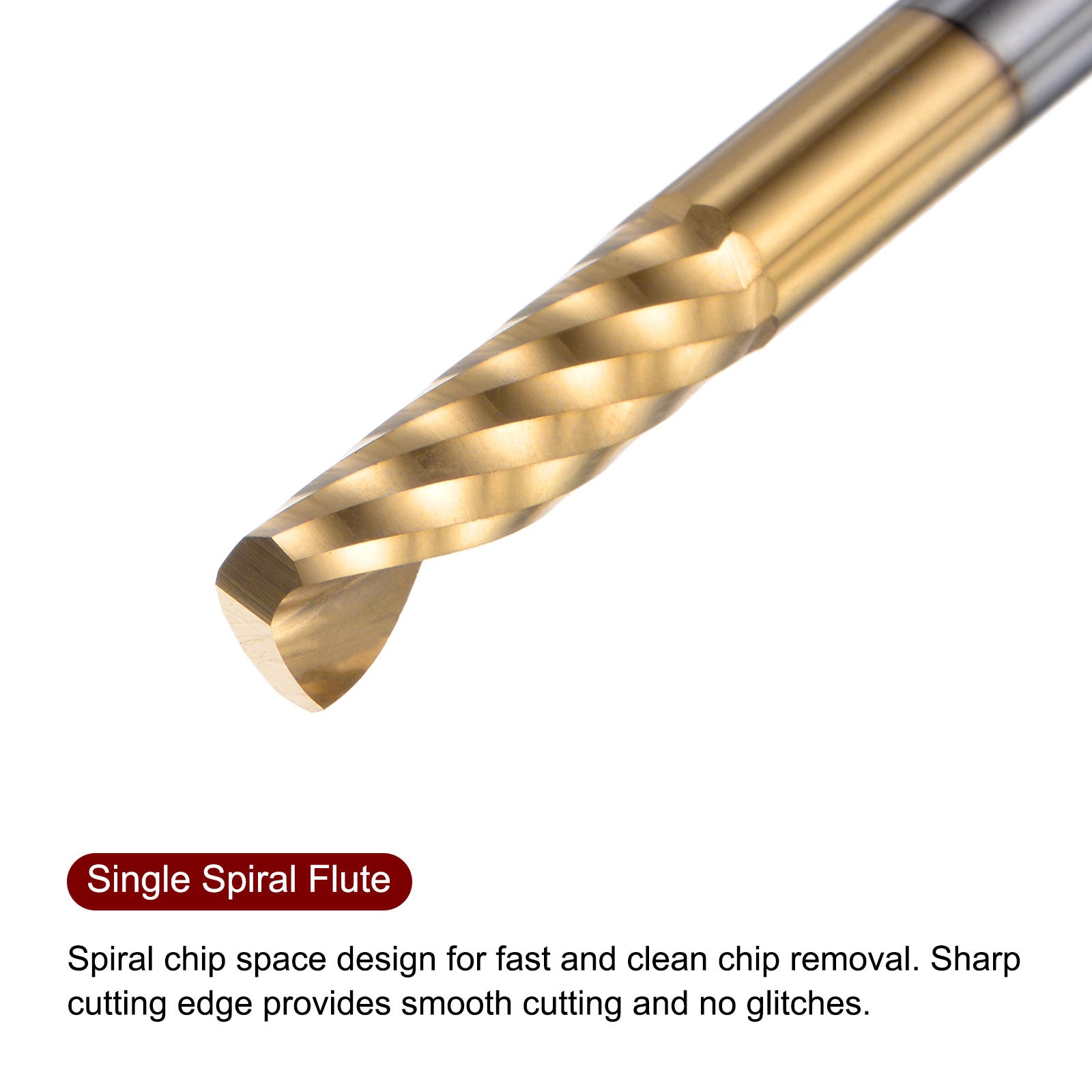 6mmx22mm Titanium Plated High Speed Steel Single Flute End Mill Bit ...