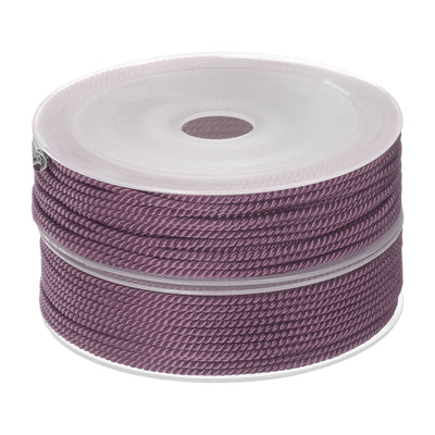 Harfington 2pcs Twisted Nylon Twine Thread Bead Cord 2mm 13M/43 Feet String, Metallic Pink