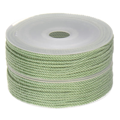 Harfington 2pcs Twisted Nylon Twine Thread Beading Cord 2mm 43 Feet String, Turquoise Green
