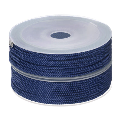 Harfington 2pcs Twisted Nylon Twine Thread Beading Cord 2mm 13M/43 Feet String, Dark Blue