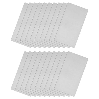 Harfington Uxcell 85x50x0.4mm Brushed 201 Stainless Steel Blank Metal Card Silver Tone 20 Pcs