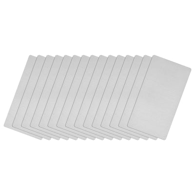 Harfington Uxcell 85x50x0.4mm Brushed 201 Stainless Steel Blank Metal Card Silver Tone 15 Pcs
