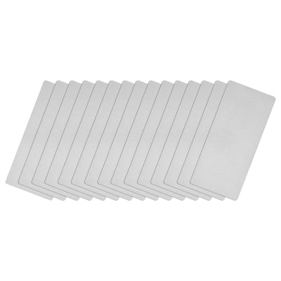 Harfington Uxcell 50x22x0.4mm Brushed 201 Stainless Steel Blank Metal Card Silver Tone 15 Pcs
