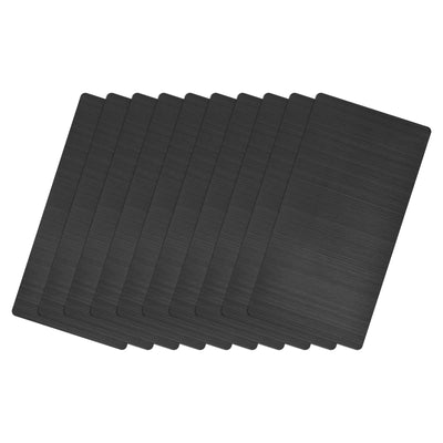 Harfington Uxcell 85x50x0.4mm Brushed 201 Stainless Steel Blank Metal Card Dark Gray 10 Pcs
