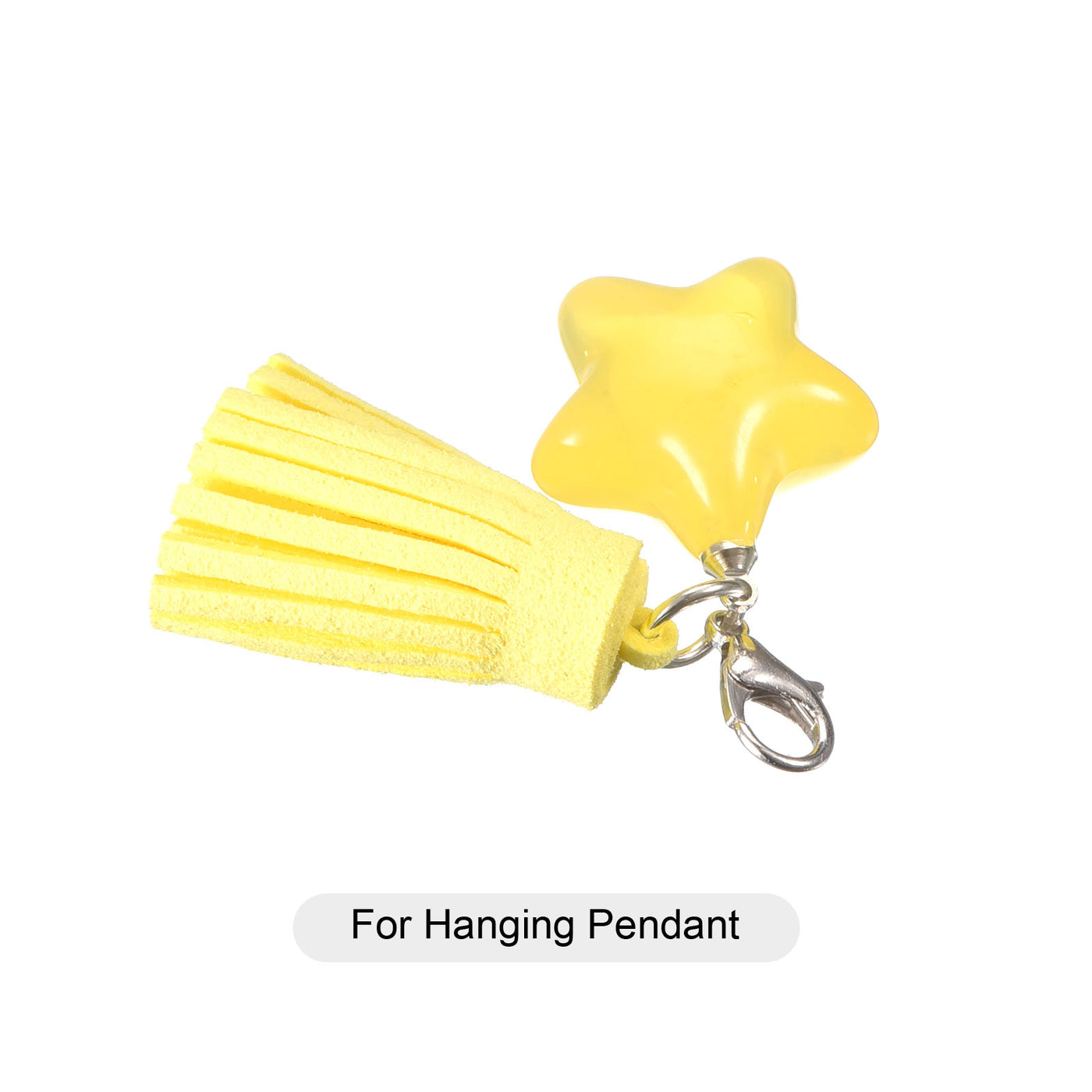 Harfington Star Bead Pendants with Charm Loop for Jewelry Making Craft, 4Pcs Yellow