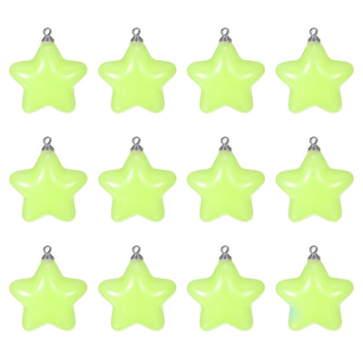 Harfington Star Bead Pendants with Charm Loop for Jewelry Making Craft, 12Pcs Green