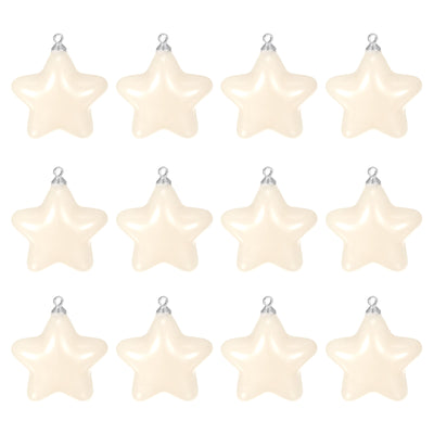 Harfington Star Bead Pendants with Charm Loop for Jewelry Making Craft, 12Pcs Beige