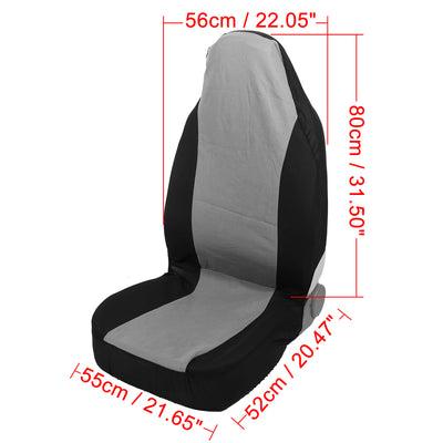 Harfington Universal Front Car Seat Cover Set Flat Cloth Fabric Seat Protector Pad for Most Car Truck SUV Black Gray