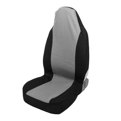 Harfington Universal Front Car Seat Cover Set Flat Cloth Fabric Seat Protector Pad for Most Car Truck SUV Black Gray