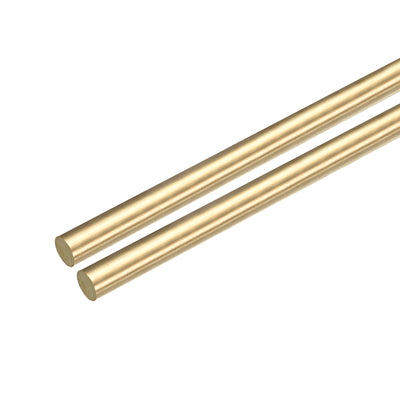 Harfington 3/8 Inch Brass Solid Round Rod Lathe Bar Stock 250mm Length for DIY, Pack of 2