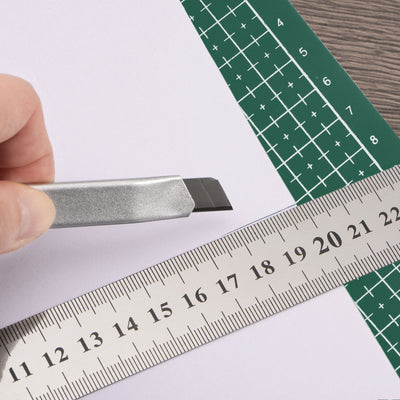 Harfington Cutting Mat & Metal Ruler Set A3 Dark Green Mat 20CM 0.7mm Thick Ruler