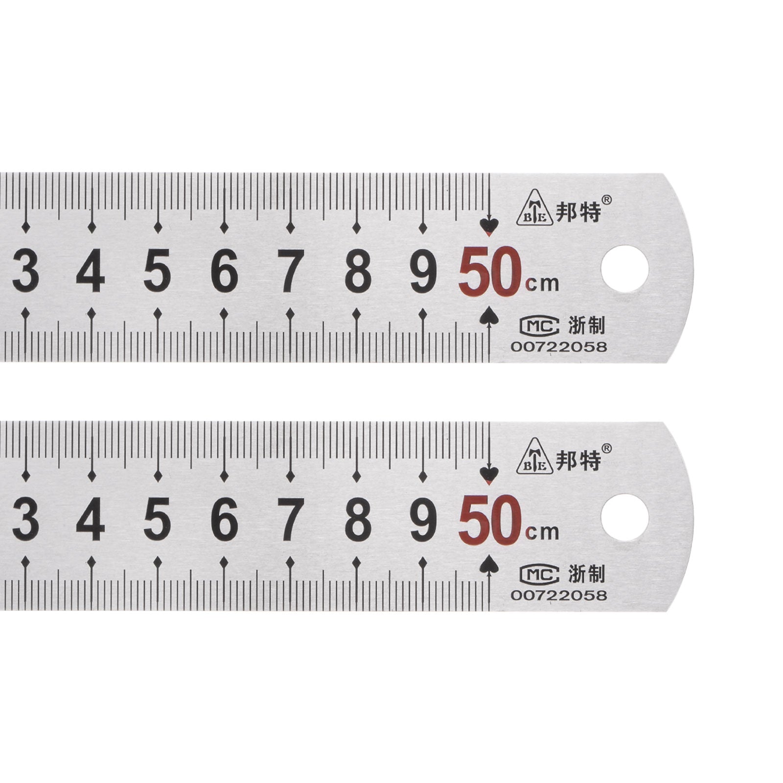 2pcs Stainless Steel Ruler, 20