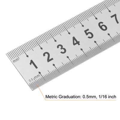 Harfington Stainless Steel Ruler, 24" Metal Rulers 1.14" Wide Inch Metric Graduation