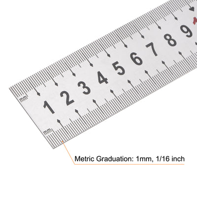 Harfington 2pcs Stainless Steel Ruler, 40" Metal Rulers 1.5" Wide Inch Metric Graduation