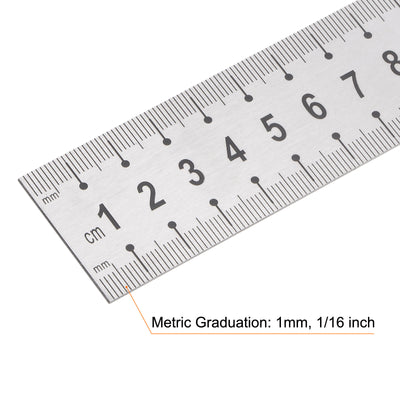 Harfington Stainless Steel Ruler, 40" Metal Rulers 1.3" Wide Inch Metric Graduation