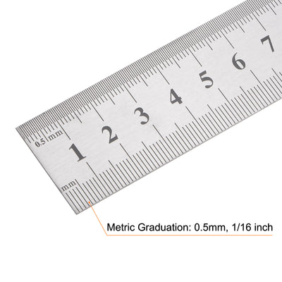 Harfington Stainless Steel Ruler, 40" Metal Rulers 1.14" Wide Inch Metric Graduation