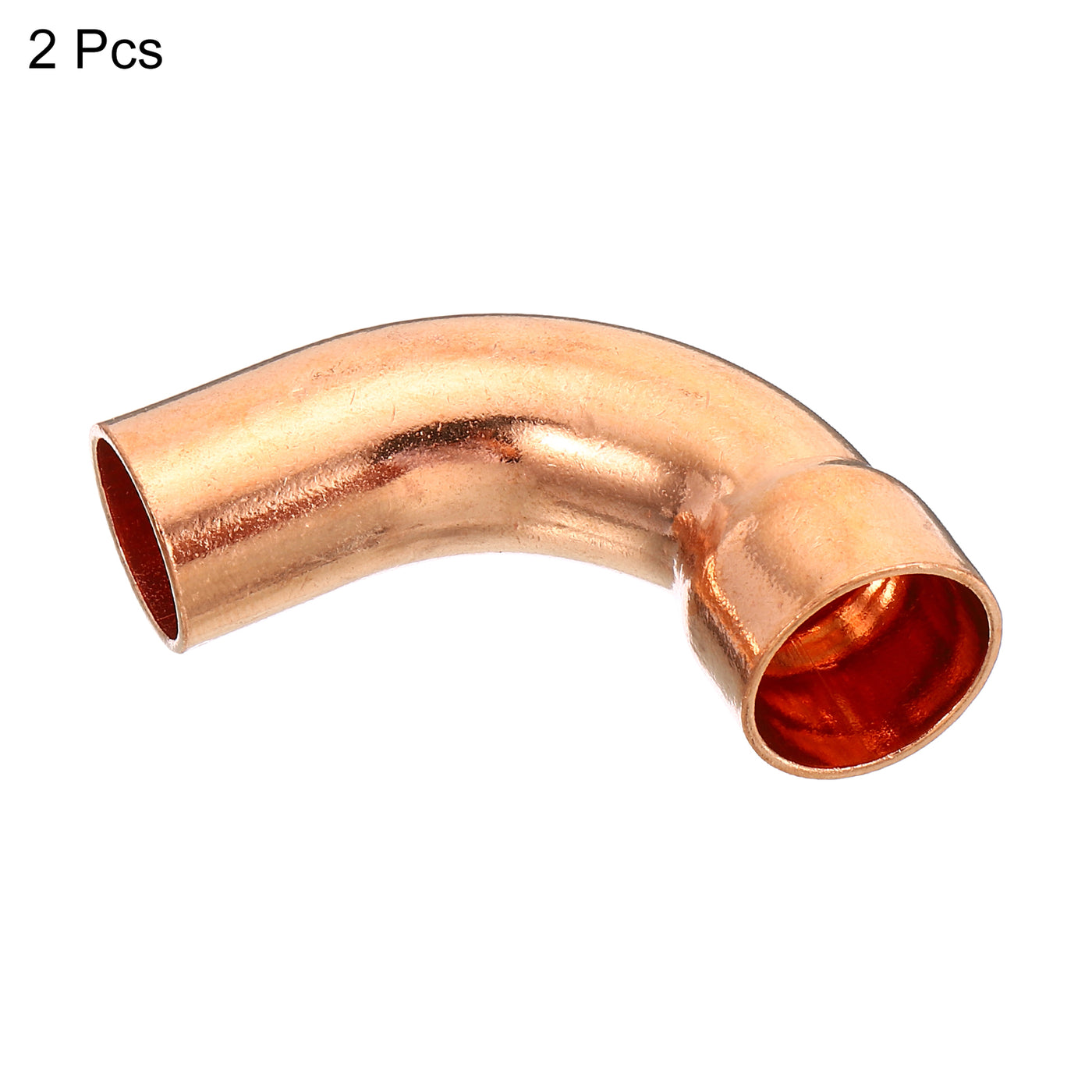 Harfington 5/8 Inch ID Elbow Copper Pipe Fitting, 2 Pack 90 Degree Short Turn Pressure Connector Sweat Solder Connection for Water Air Conditioner Plumbing