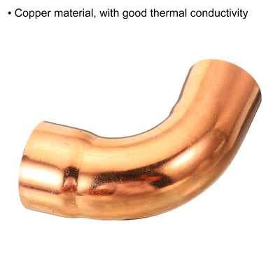 Harfington 42mm (1.65") ID Elbow Copper Pipe Fitting, 90 Degree Short Turn Pressure Connector Sweat Solder Connection for Water Air Conditioner Plumbing