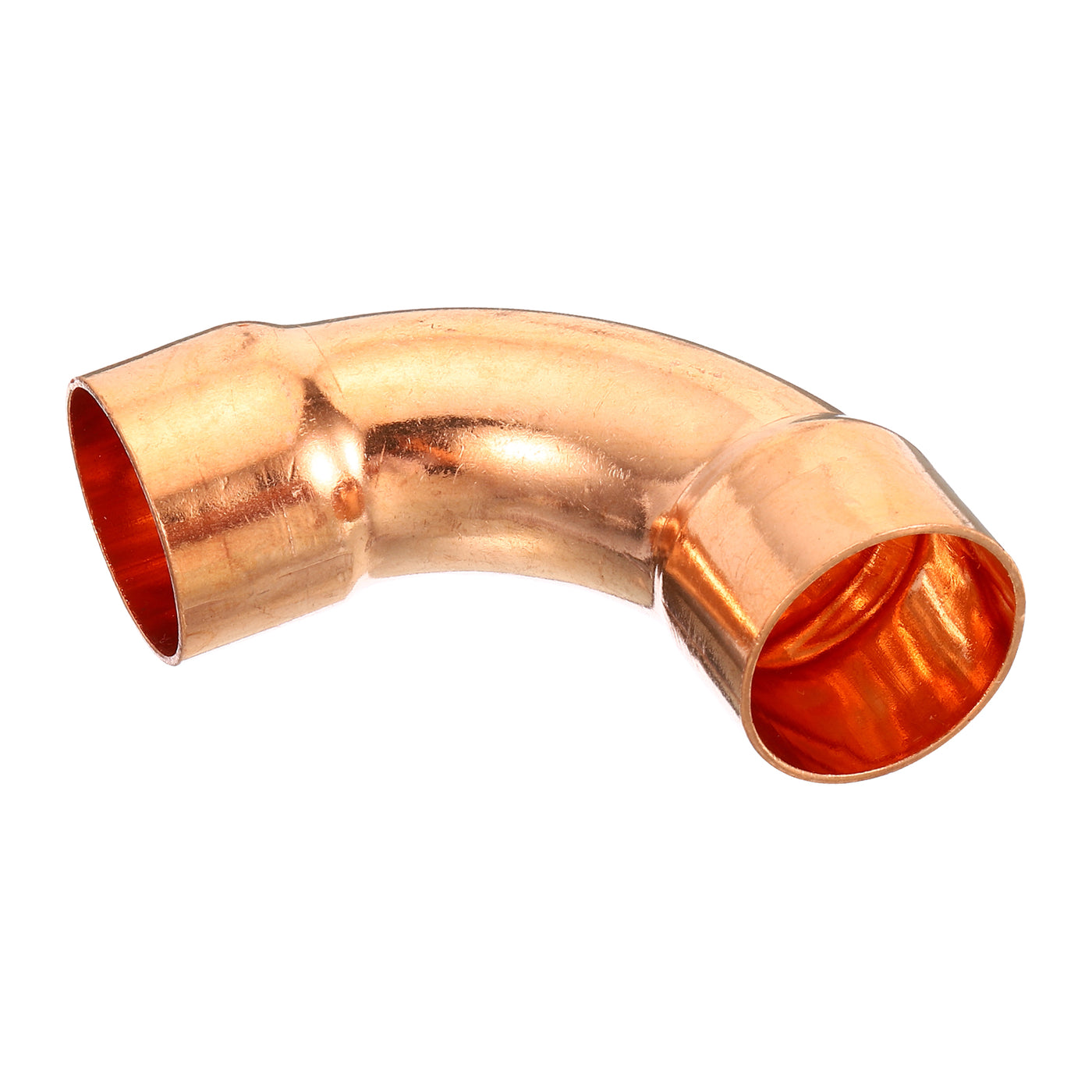 Harfington 1 Inch ID Elbow Copper Pipe Fitting, 90 Degree Long Turn Pressure Connector Sweat Solder Welding Connection for Water HVAC Plumbing
