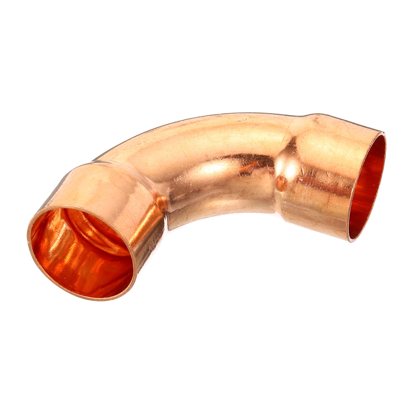 Harfington 1 Inch ID Elbow Copper Pipe Fitting, 90 Degree Long Turn Pressure Connector Sweat Solder Welding Connection for Water HVAC Plumbing