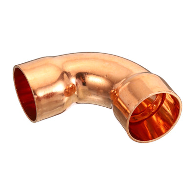 Harfington 28.6mm (1.12") ID Elbow Copper Pipe Fitting, 90 Degree Short Turn Pressure Connector Sweat Solder Welding Connection for Water HVAC Plumbing