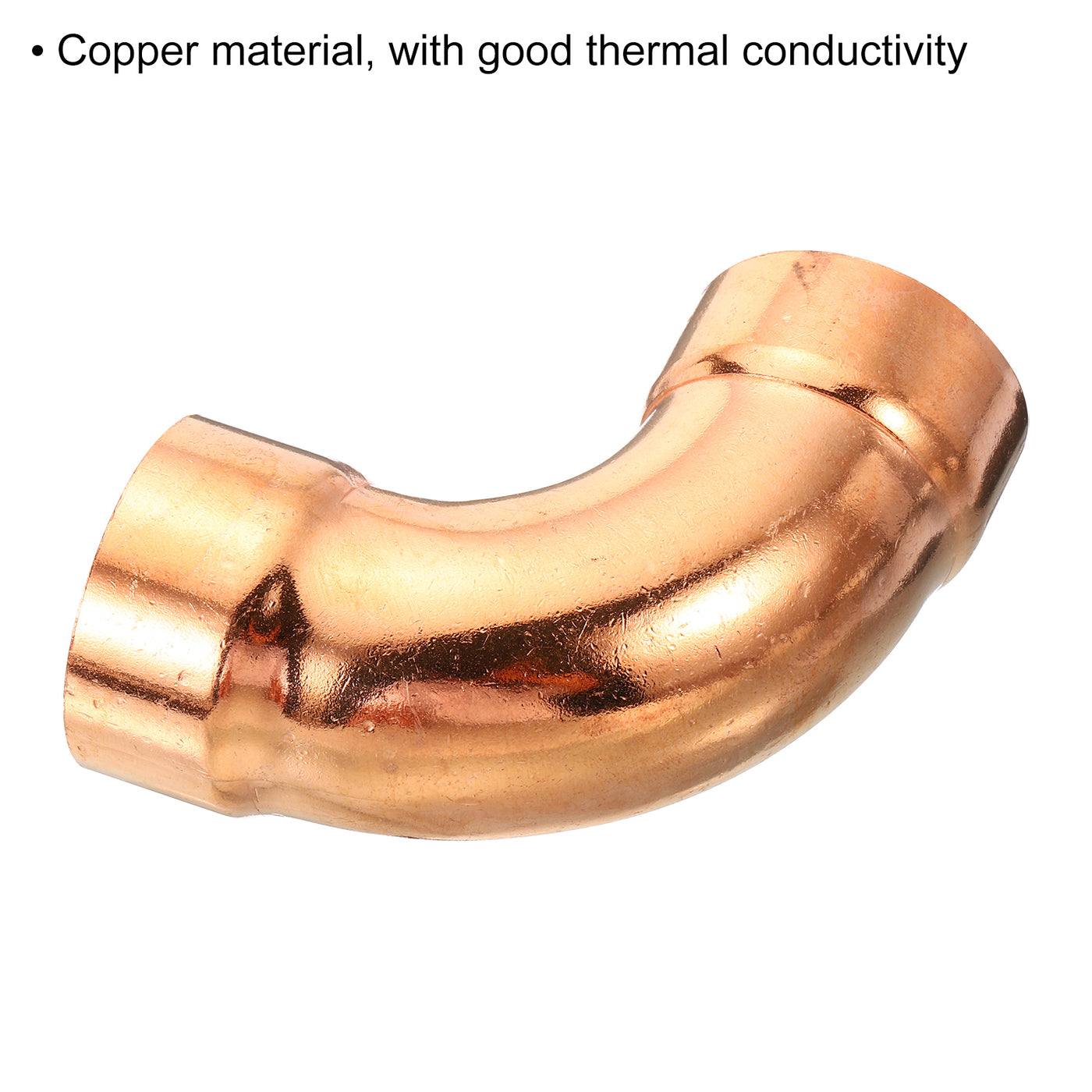 Harfington 42mm (1.65") ID Elbow Copper Pipe Fitting, 90 Degree Short Turn Pressure Connector Sweat Solder Welding Connection for Water HVAC Plumbing