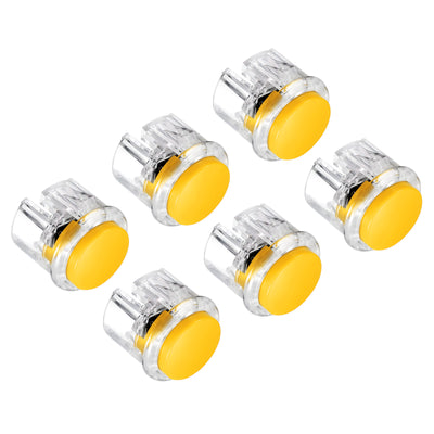 Harfington Mounting Hole Momentary Game Push Button Switch 30mm Yellow 6Pcs
