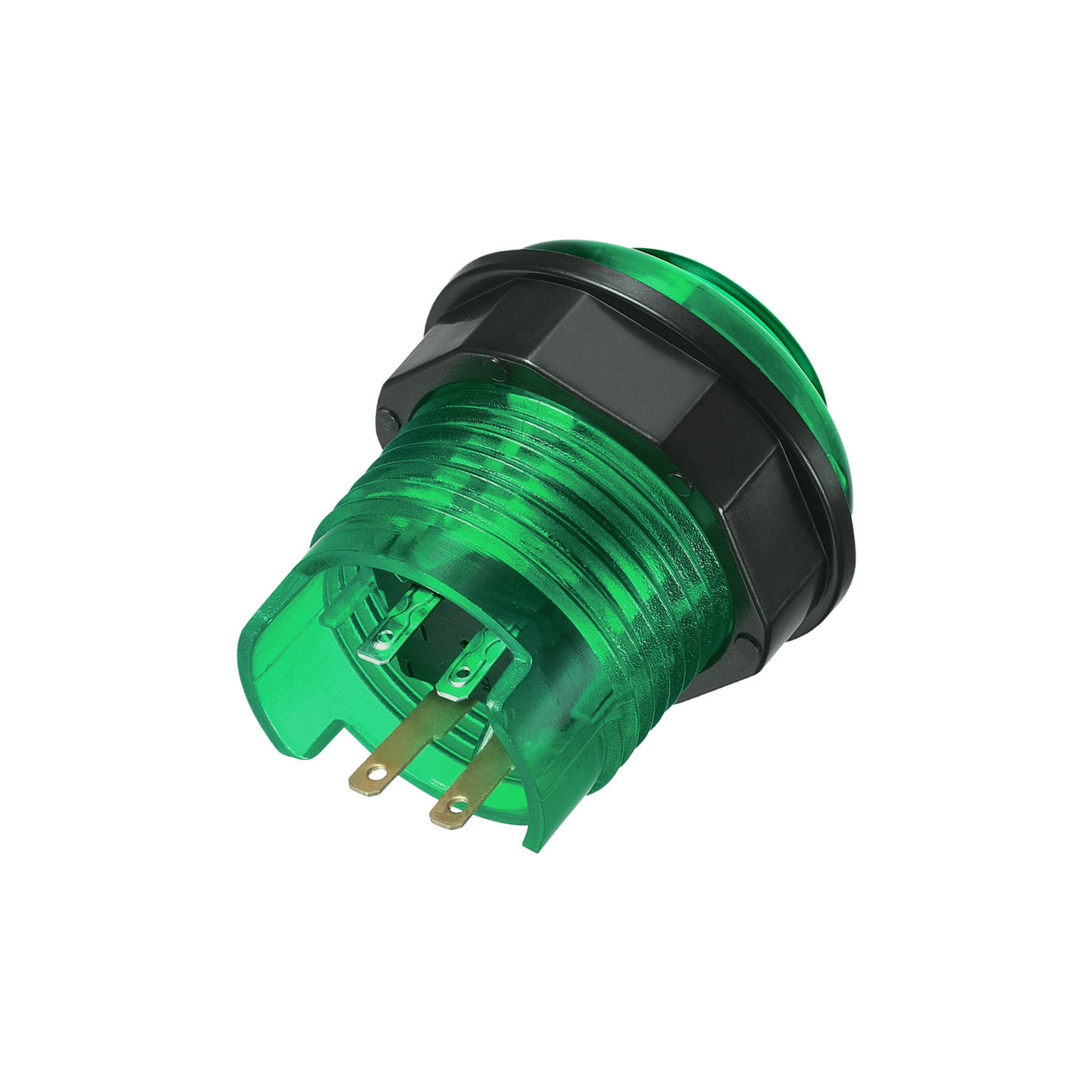 Harfington LED Button Illuminated Push Button 12V 28mm with Micro Switch Green 5Pcs