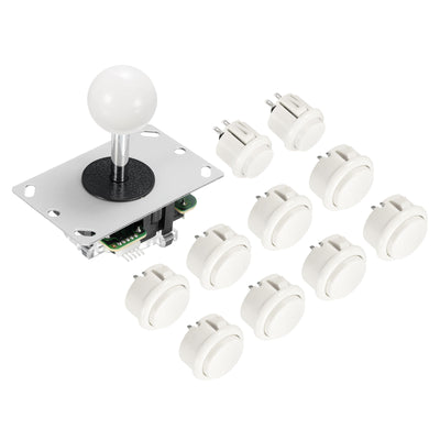 Harfington Joystick 4 Way Adjustable + Push Button Bundle Kit White White 1 Set