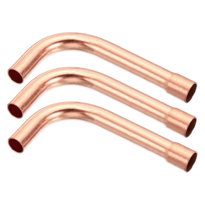 Harfington 3/8"(9.52mm) ID Elbow Copper Pipe Fitting, 3 Pack 90 Degree Short Turn Pressure Connector Sweat Solder Connection for Water Air Conditioner Plumbing