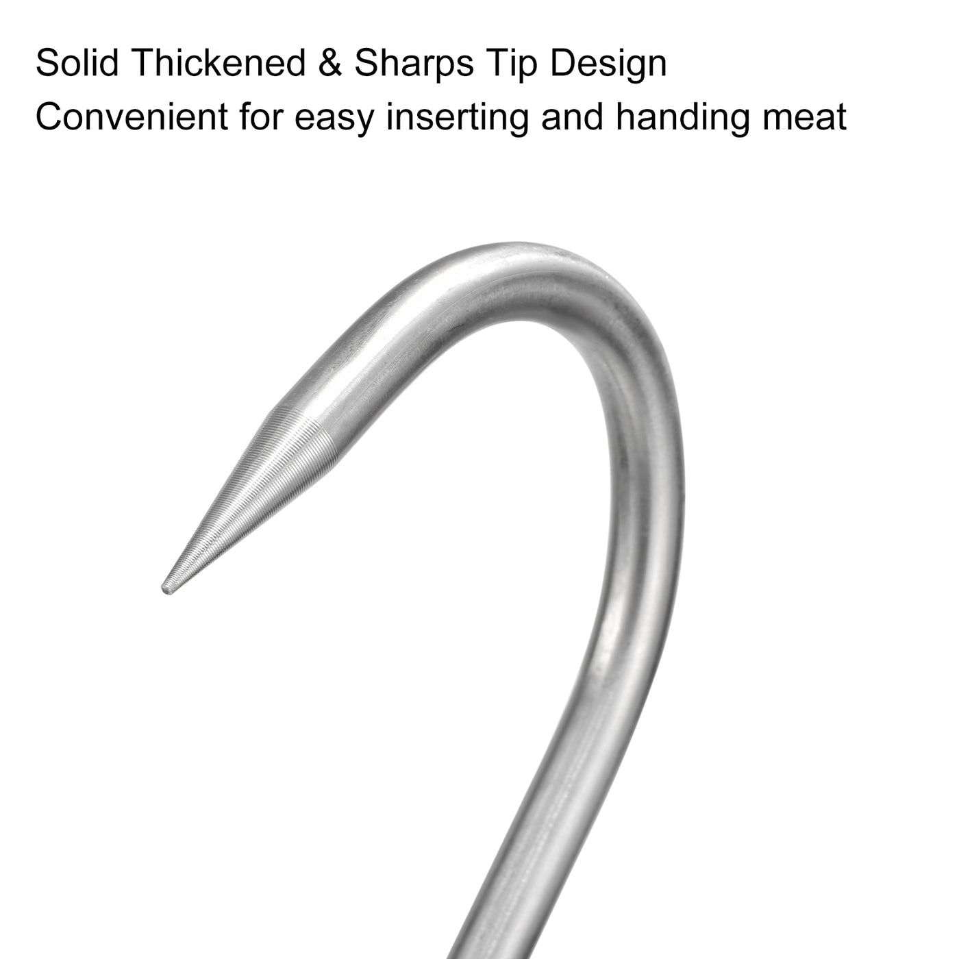 uxcell Uxcell 14.5'' Double Meat Hooks, 0.55'' Thickness Stainless Steel Swivel Meat Hook