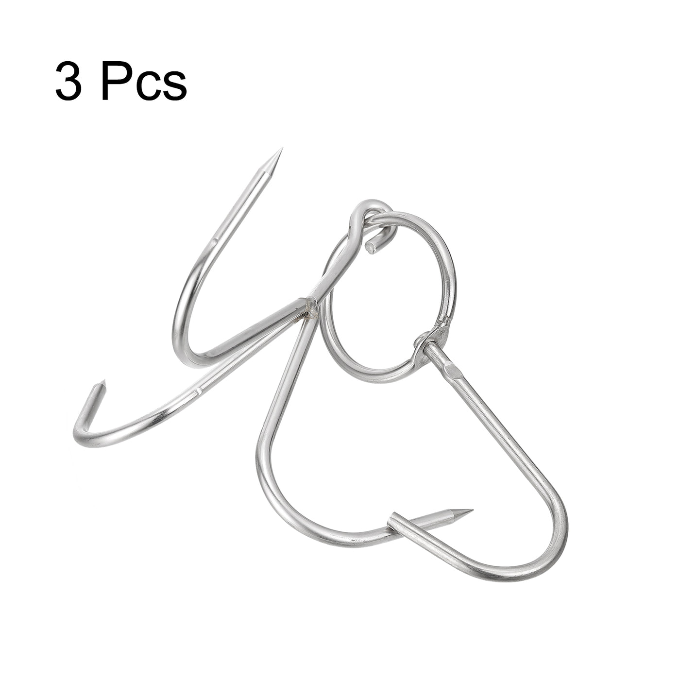 uxcell Uxcell Swiveling Meat Hook, Stainless Steel Three-Prong Meat Hooks for  Hanging Drying Smoking Meat Products
