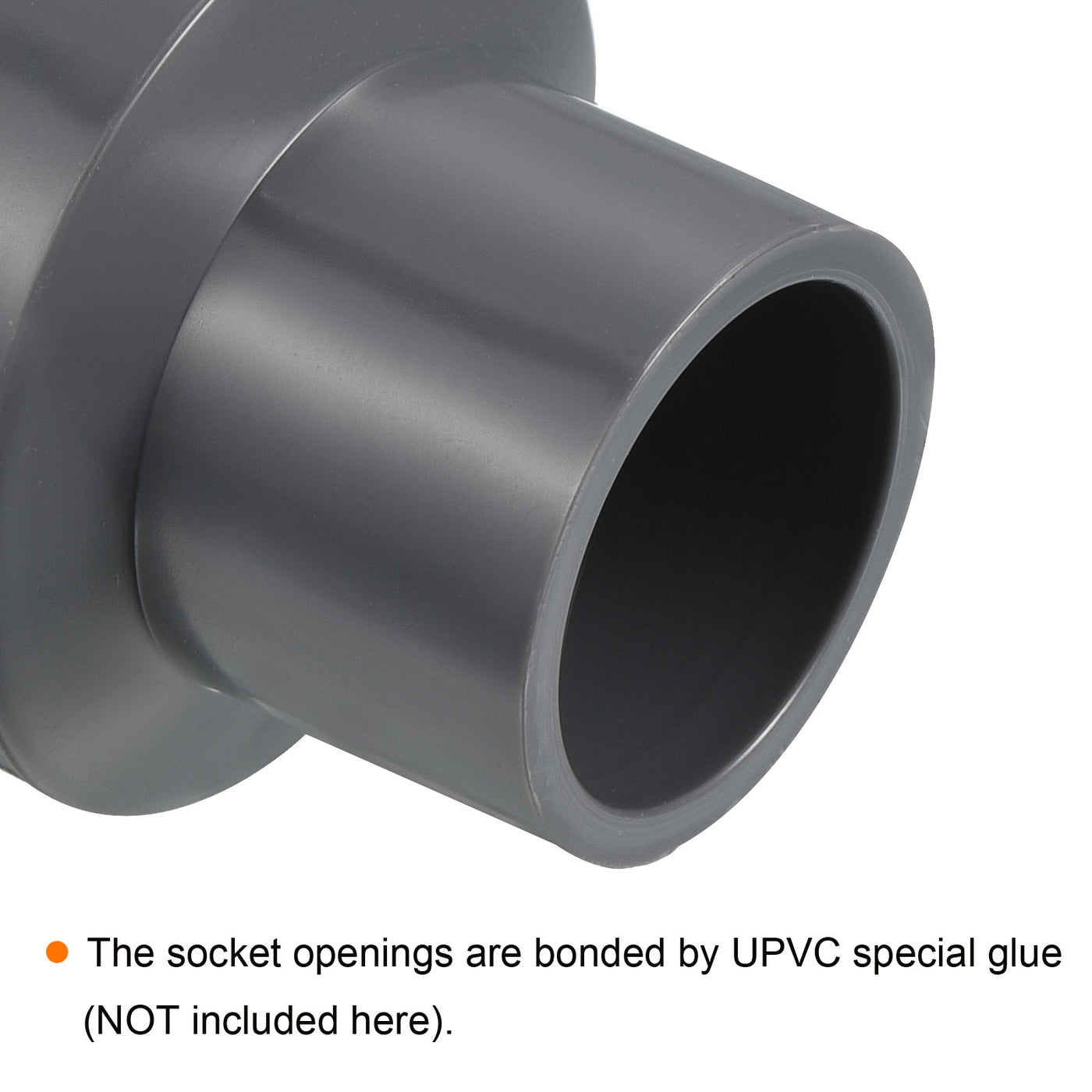Harfington PVC Reducer Pipe Fitting 32x20mm, 6 Pack Straight Coupling Adapter Connector, Gray
